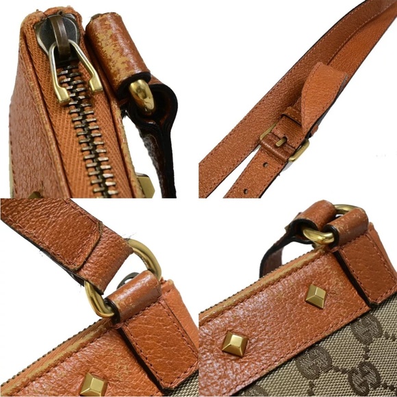 Authenticated Gucci Nailhead Abbey Messenger Shoulder Bag Crossbody Tote Bag - Picture 9 of 15